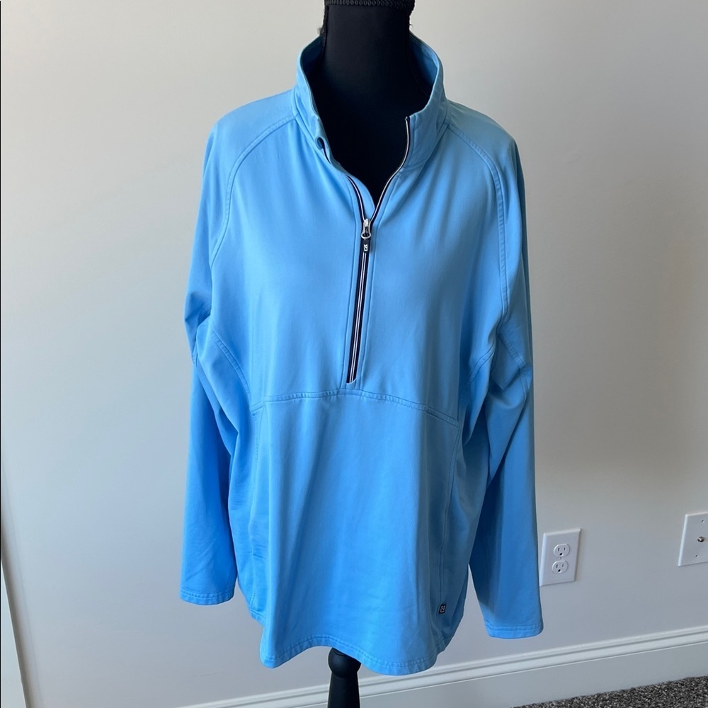 Cutter & Buck Women's Light Blue Long Sleeve Quarterzip Top Golf Athleisure
